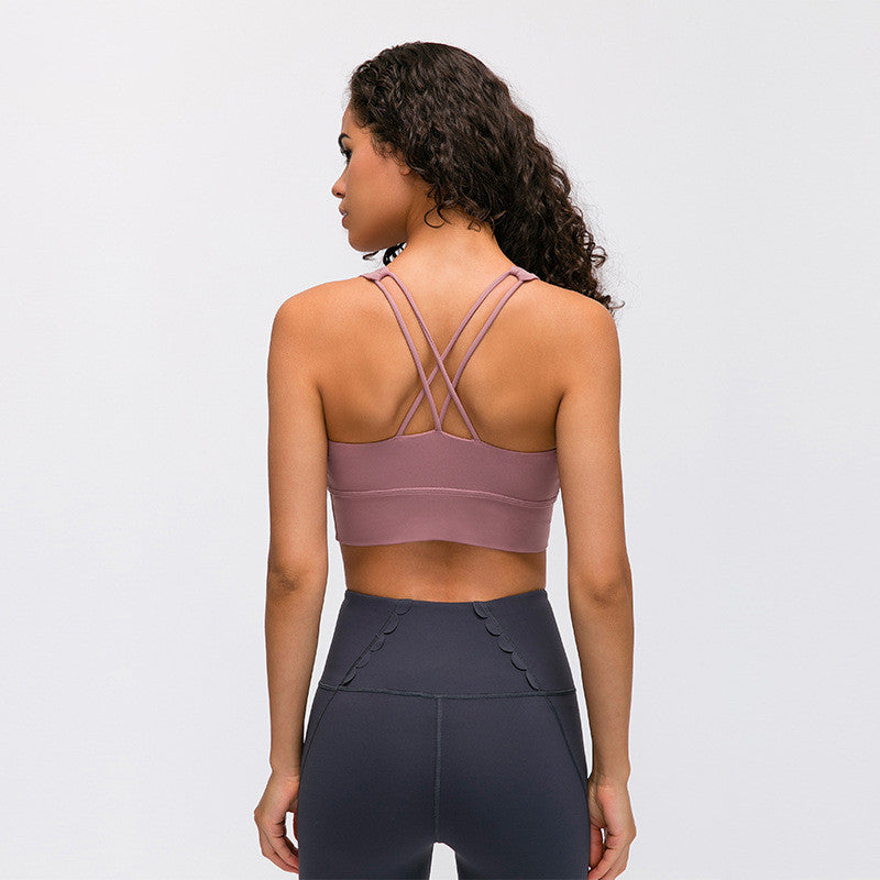 Sports bra fitness shockproof running bra without steel ring