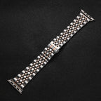 Seven Beads Stainless Steel Strap With Butterfly Buckle