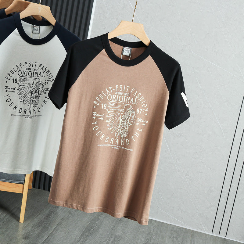 American Casual Cotton Washed Brushed Half Sleeve T-shirt