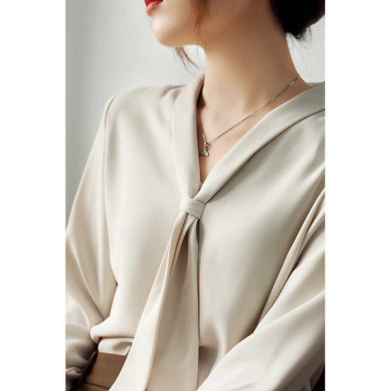 Women's Office Chiffon Commuting Elegant White Shirt