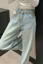 Ladies' High Waisted Straight Leg Jeans